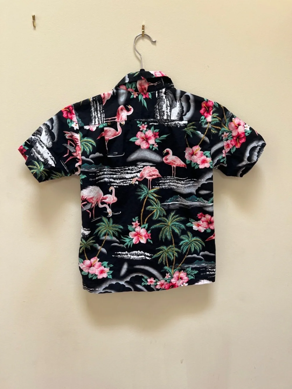 Made in Hawaii RJC Tropical Flamingo Hawaiian Shirt, made in USA, 100% cotton - Picture 3 of 4